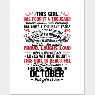 This Girl Was Born In October Posters and Art